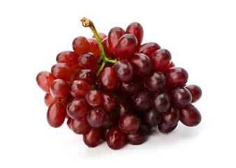 Red grapes isolated on white background