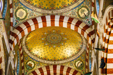 Naklejka premium Interior of Notre Dame de la Garde church in Marseille, France