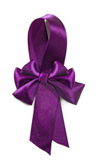 Isolated image of a purple bow closeup