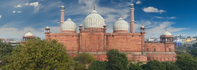 Zelfklevend Fotobehang Jama Masjid Mosque, Old Delhi, India. © jura_taranik