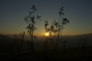 tramonto in collina