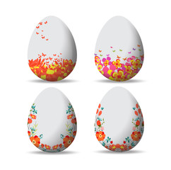 Set Easter eggs and happy easter