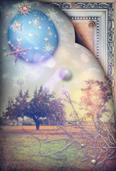 Vintage countryside with starry planet © Rosario Rizzo