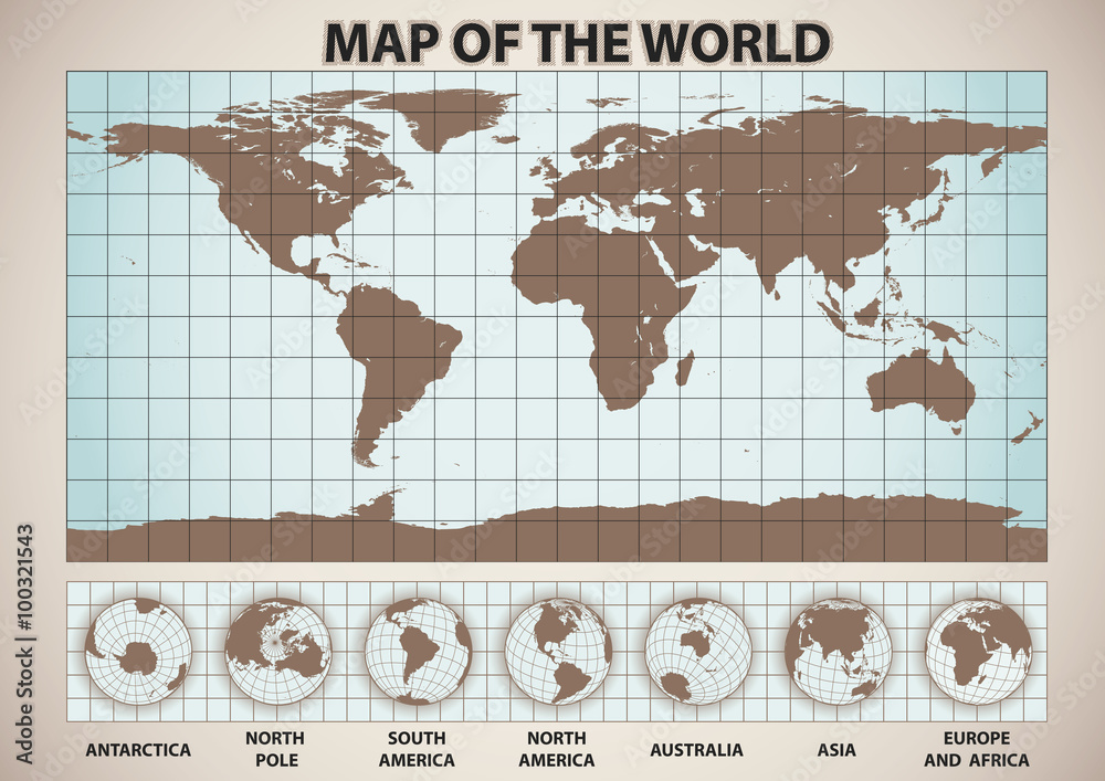 Canvas Prints map of the world retro style