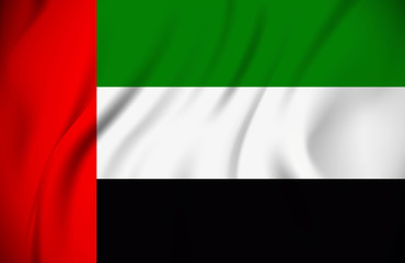 Obraz premium waving flag of the United Arab Emirates on silk material