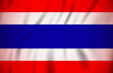 Thai flag blowing in the wind. Part of a series.