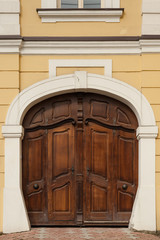 Heavy wooden doors