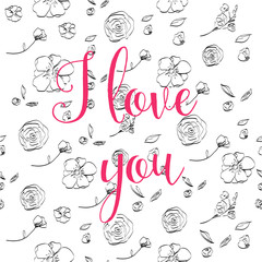 Fototapeta na wymiar FlowerI love you.Valentine card