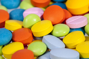 Fototapeta na wymiar background of colorful medical pills