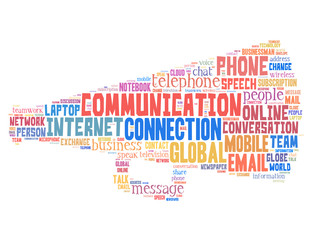 Megaphone communication, word cloud concept