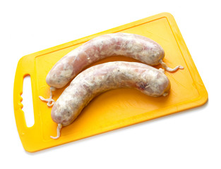 Raw sausages for the grill