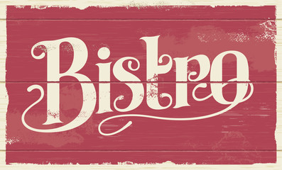 Bistro restaurant hand drawn calligraphic sign design - 100322356