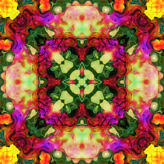 Multicolor abstract background kaleidoscopically generated, seamless