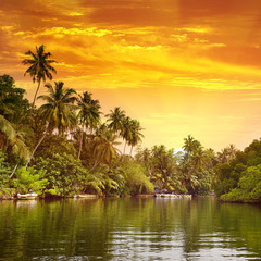 Sunrise in picturesque lagoon