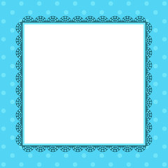 Vintage frame on polka dots retro pattern
