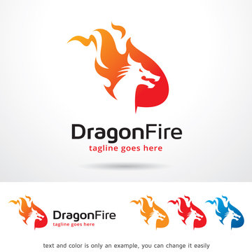Dragon Fire Logo Template Design Vector 