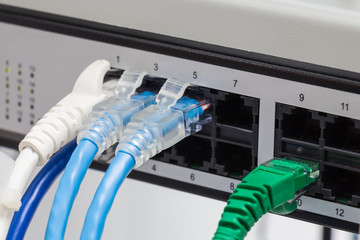 Local area network un twice pair Ethernet cables on panel switch