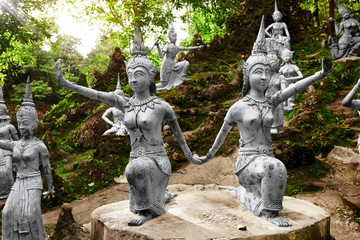 Fototapeta premium Thailand. Statues In Secret Buddha Garden In Koh Samui. Buddhism