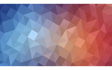 Multicolor blue, red polygonal design illustration, which consist of triangles and gradient in origami style.