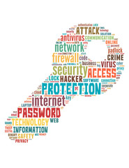 Key and computer security, word cloud concept 4