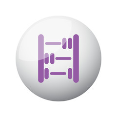 Flat purple Abacus icon on 3d sphere