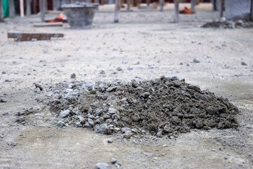 Concrete debris pile