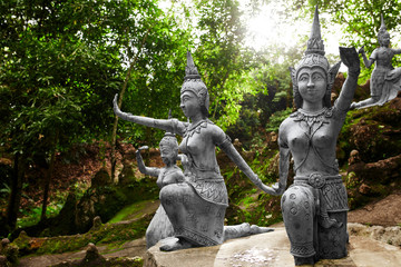 Thailand. Statues In Secret Buddha Garden In Koh Samui. Buddhism