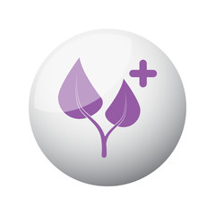 Flat purple Medical Herbs icon on 3d sphere