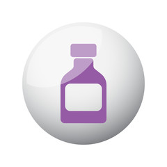 Flat purple Medicine Bottle icon on 3d sphere