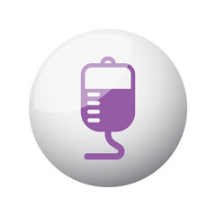 Flat purple Transfusion icon on 3d sphere