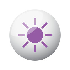 Flat purple Sun icon on 3d sphere