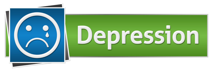 Depression Sad Face Green Blue Horizontal 