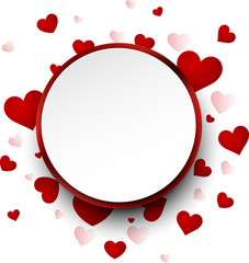 Valentine card with hearts.