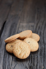 homemade cookies on rustic wooden table