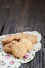 homemade cookies on rustic wooden table