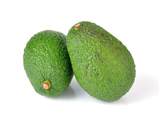 Ripe avocado on white background