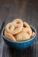 homemade cookies on rustic wooden table