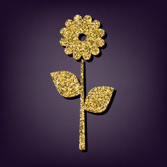 Golden style icon on perple background
