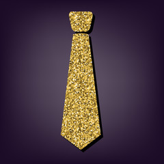 Golden style icon on perple background