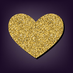 Golden style icon on perple background