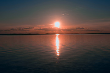Sunset water sea