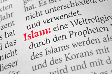 Wörterbuch mit dem Begriff Islam