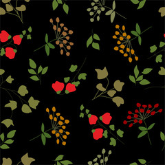Fototapeta na wymiar Elegant vector repeating pattern with flowers and leaves.