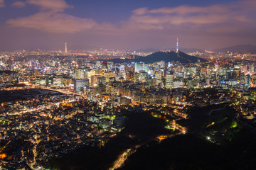 Fototapeta na wymiar Seoul City Skyline , South Korea.