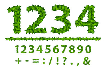 Alphabet number seasonal leaves spring