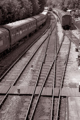 Railroad in black and White Sepia Tone