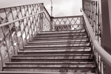 Steps in Black and White Sepia Tone
