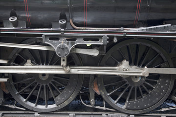 Steam Train Wheel on Tracks