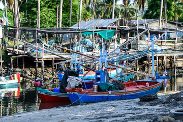 Fototapeta na wymiar June 18,2015 :Fisherman's Village at Pranburi,Thailand