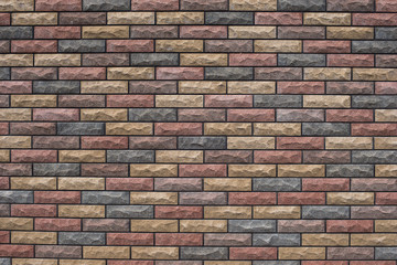 Contemporary wall of multicolored bricks